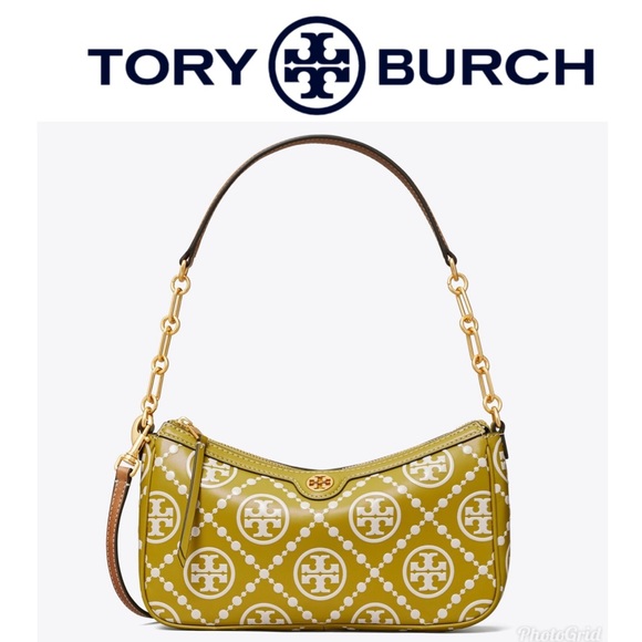 Tory Burch T Monogram Embossed Bucket Bag Island Palm / New Cream